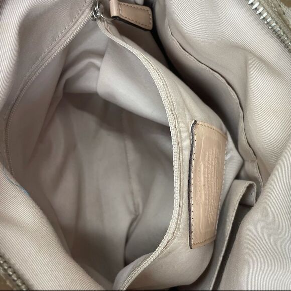 Coach Signature Logo Canvas Stripe Tote Bag - Picture 11 of 11